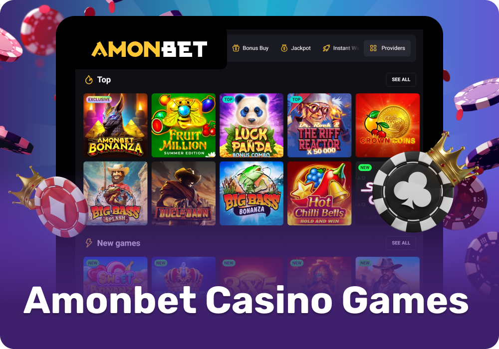 Play slots, live casino games and more at Amonbet casino