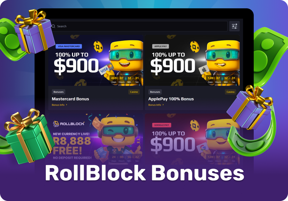 RollBlock Casino offers various bonuses and a VIP program