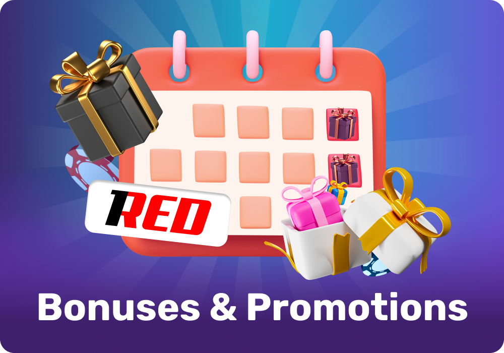 Players at 1Red online casino are offered a variety of bonuses