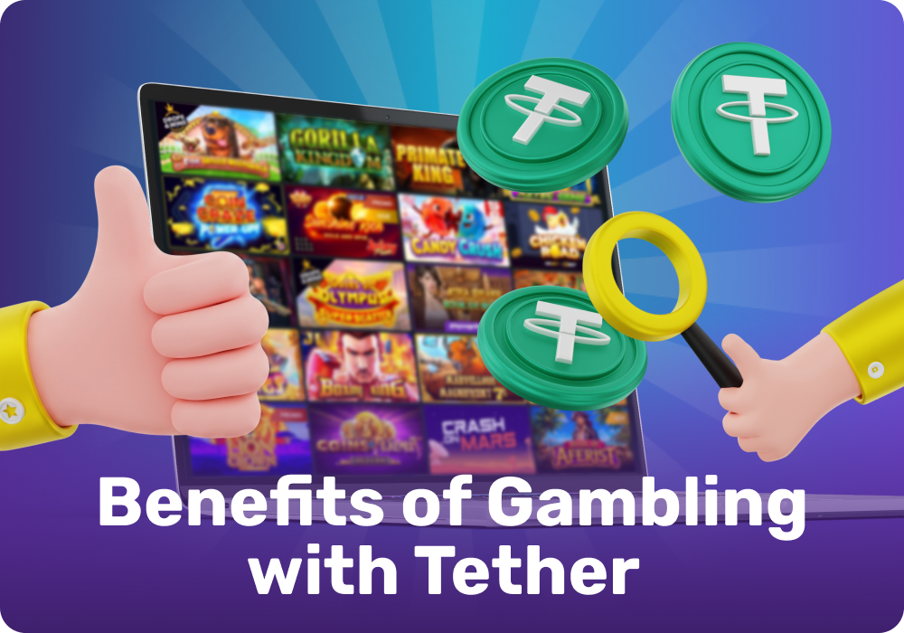 USDT is ideal for gambling thanks to its stable exchange rate, fast transfers, and low fees
