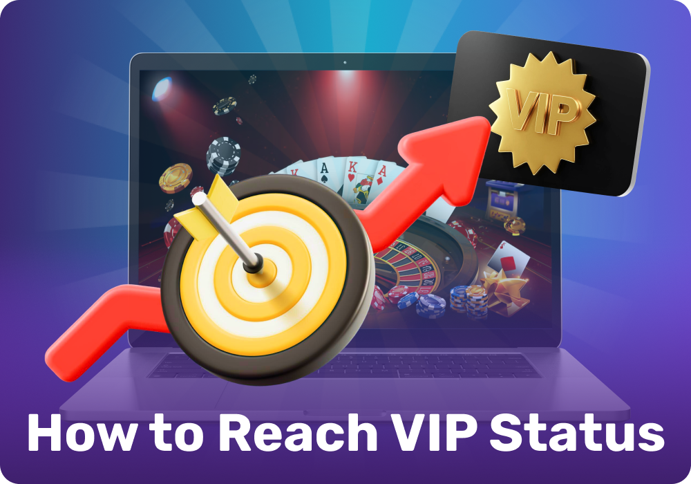 To earn VIP status at the casino, sign up, make a deposit, play regularly, and earn points