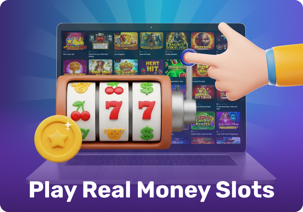 To play slots for real money, sign up, deposit funds, and choose a game