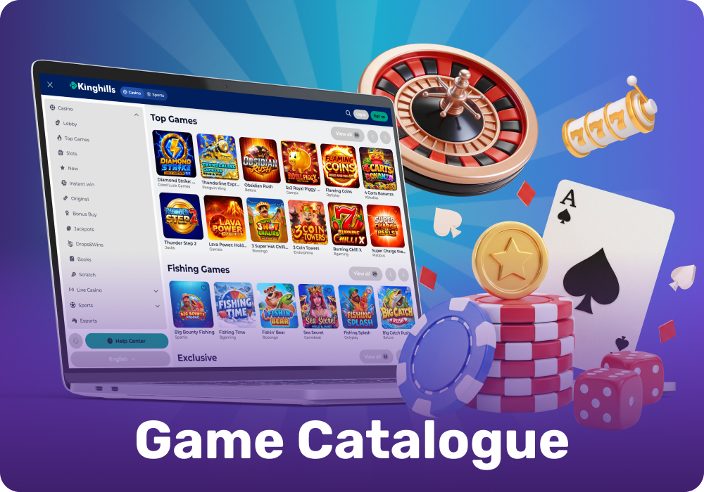 King Hills offers slots, table games, live casino games, jackpots, and special game formats